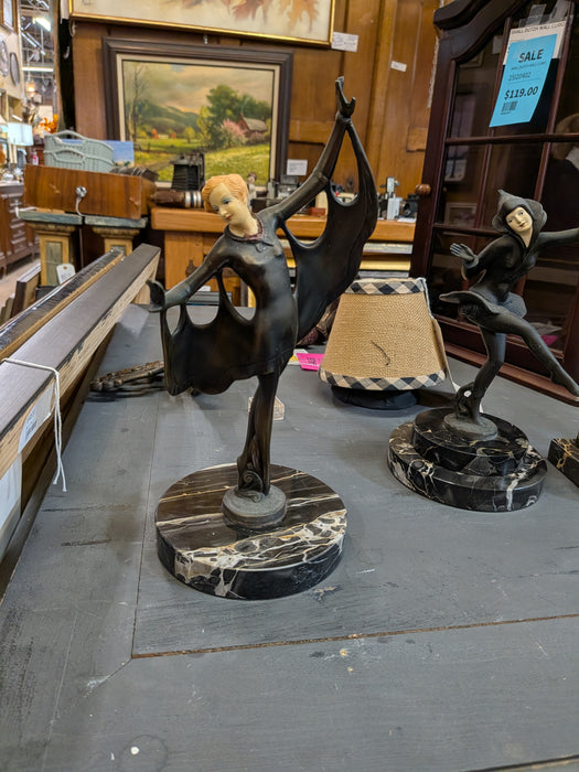 ART DECO BRONZE RED HAIRED DANCING FIGURE