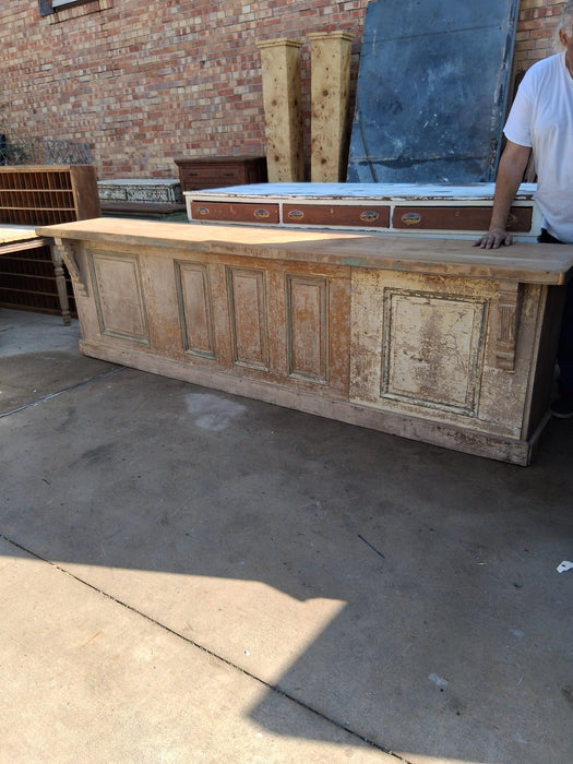 POPLAR RAW COUNTER WITH SINGLE BOARD TOP