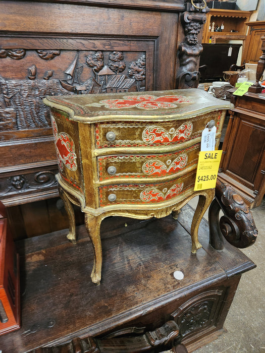 RED FLORENTINE 3 DRAWER CHEST