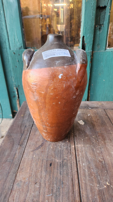 GLAZED TERRA COTTA JUG WITH TWO HANDLES