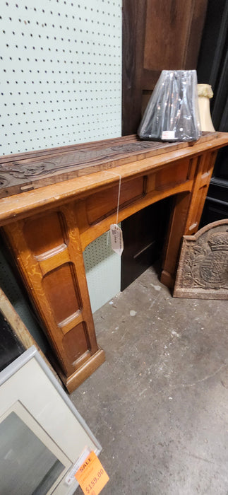 PANELED OAK MANTLE