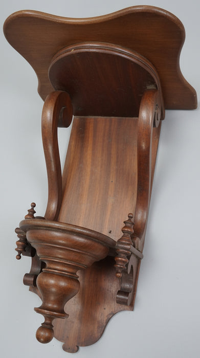 2 TIERED 19TH CENTURY MAHOGANY WALL SHELF