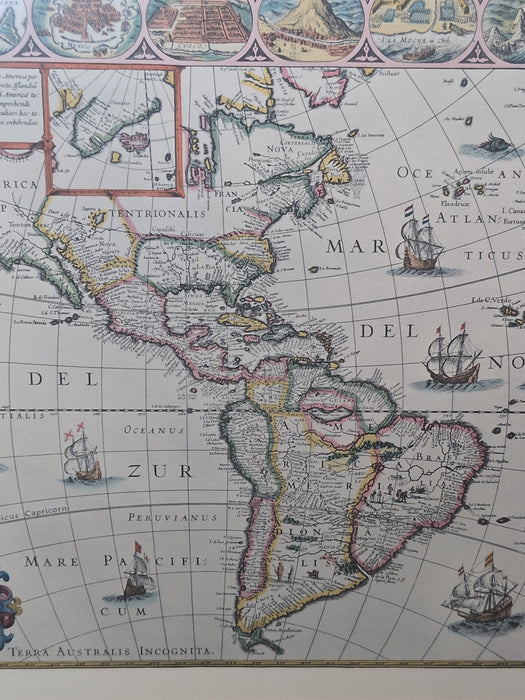 FRAMED MAP OF ANCIENT NORTH AMERICA