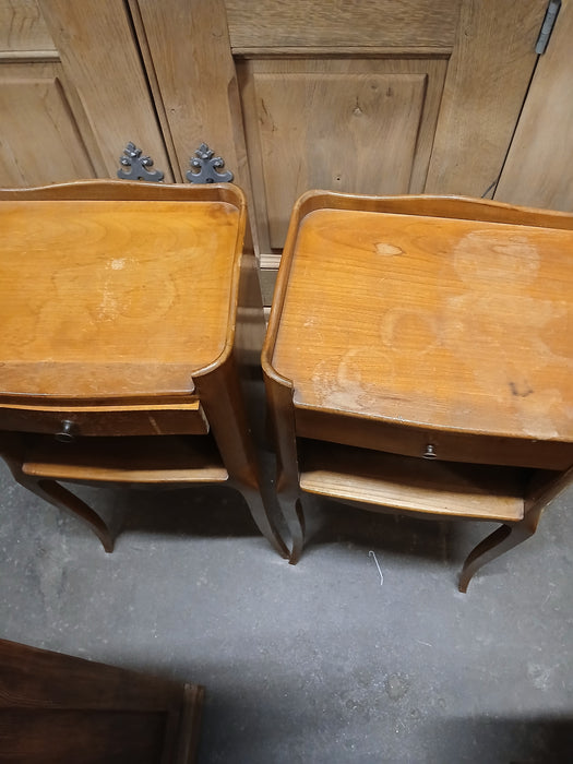 PAIR OF LOUIS XV  CHERRY SIDE CABINETS-AS FOUND