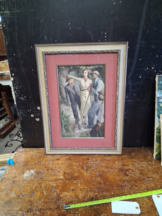 ORIGINAL SATURDAY EVENING POST WATERCOLOR ILLUSTRATION - E.F. WARDFRAMED