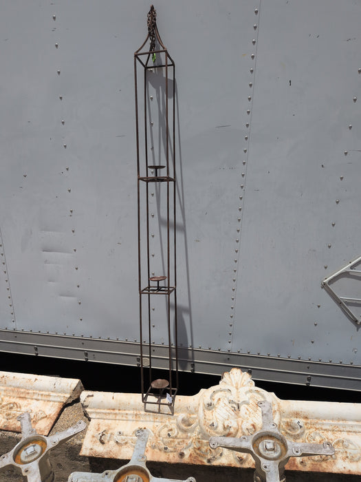 TALL HANGING IRON 3 LIGHT CABDLE HOLDER