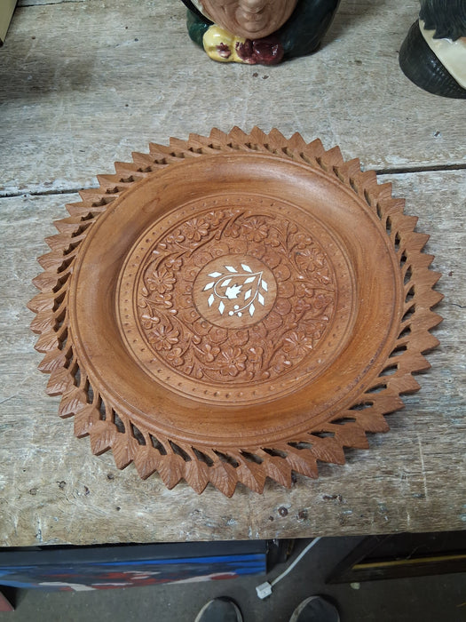 CARVED TEAK PLATE