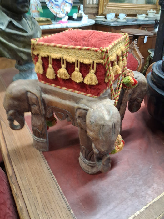 CARVED ELEPHANT OTTOMAN