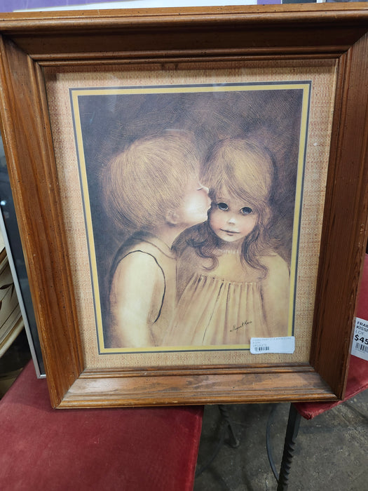 FRAME PRINT OF A BOY KISSING A GIRL