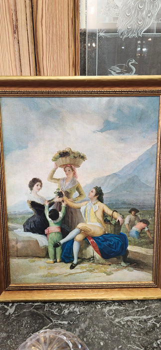 EXCELLENT FRAMED REPRODUCTION OF GRAPE HARVEST BY GOYA