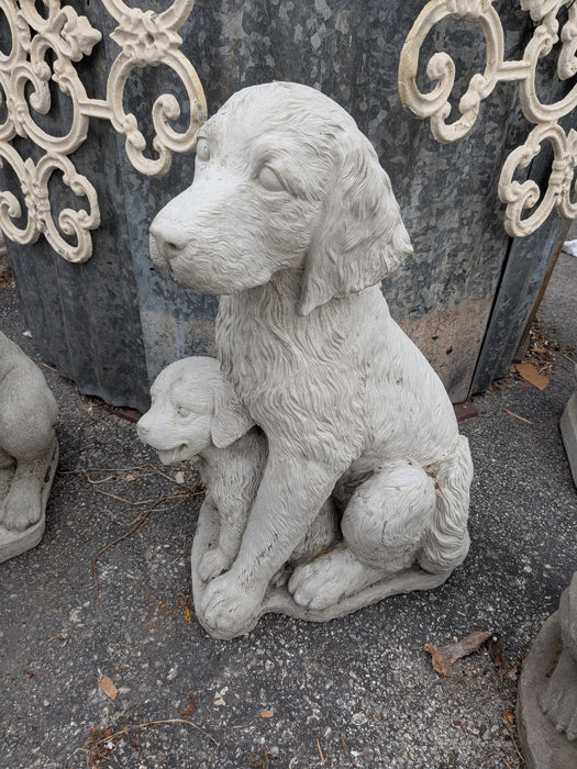 CONCRETE SPANIEL AND PUPPY DOG