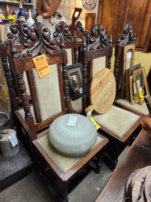 SET OF 8 LARGE CARVED  CHAIRS