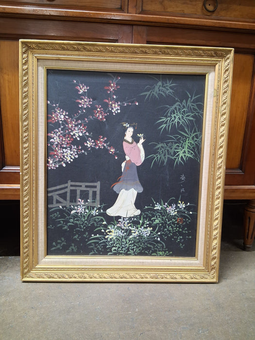 FRAMED OIL PAINTING OF CHINESE WOMAN