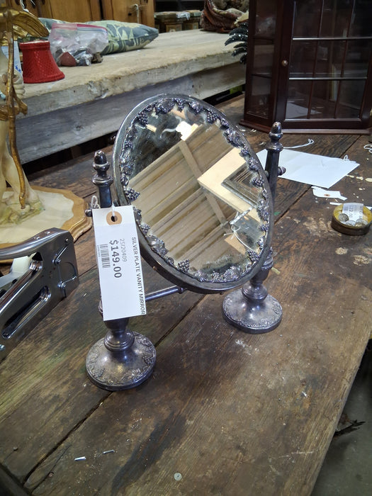 SILVER PLATE VANITY MIRROR