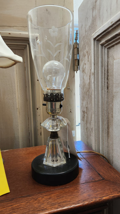 ETCHED GLASS BEDSIDE LAMP