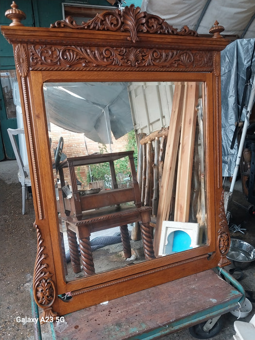 LARGE AMERICAN OAK DRESSER MIRROR