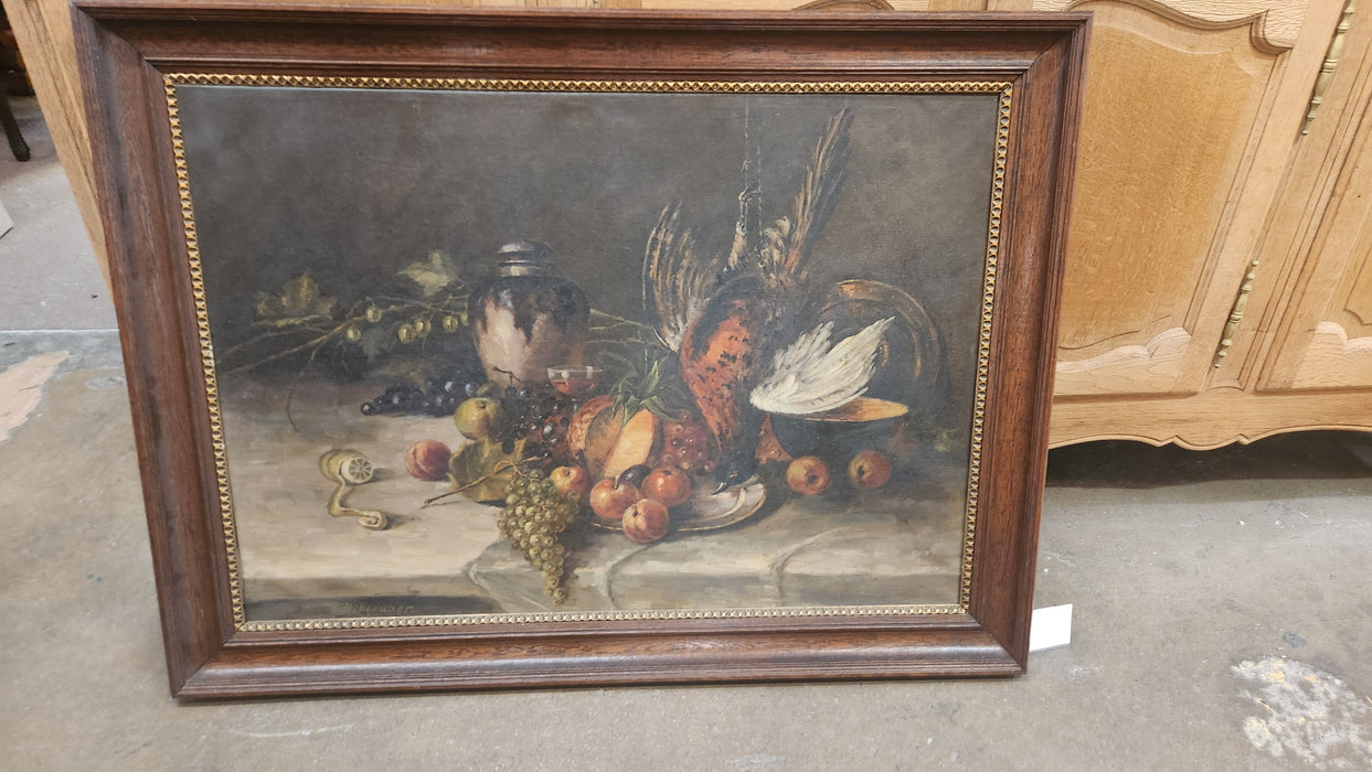 FRAMED MORT STILL LIFE OIL PAINTING