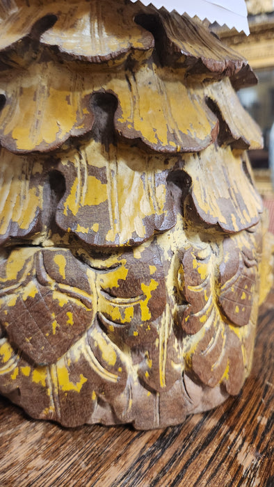 PAINTED CARVED WOOD LAMP