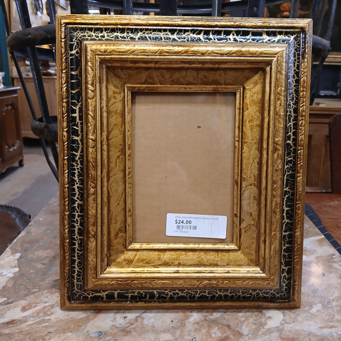 SMALL GOLD WITH BLACK CRACKLE FRAME