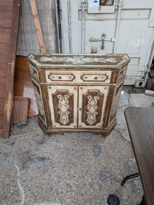 GOLD FLORENTINE CONSOLE CABINET