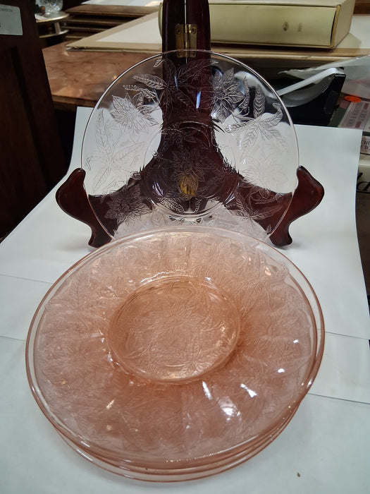 SET OF 7 POINSETTIA SMALL PLATES