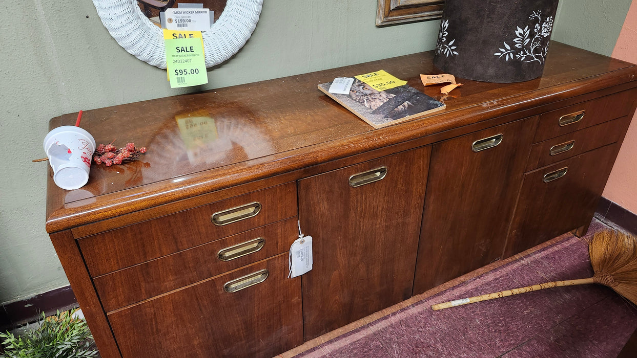 VINTAGE WALNUT CREDENZA WITH OPTIONAL BOOKCASE TOP