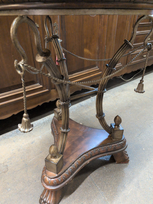 THEODORE ALEXANDER MARBLE TOP SIDE TABLE