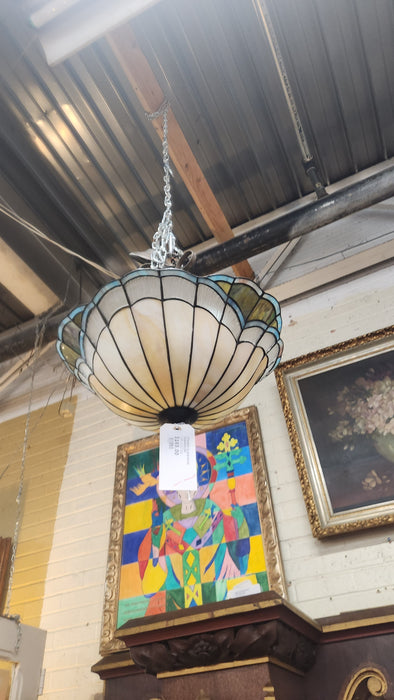 STAINED GLASS BOWL CHANDELIER
