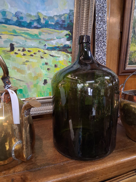HAND MADE GREEN CYLINDER BOTTLE