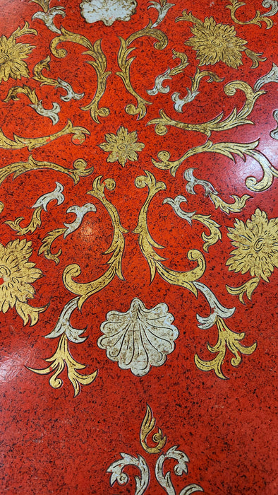 LOW ROUND PAINTED FLORENTINE COFFEE TABLE