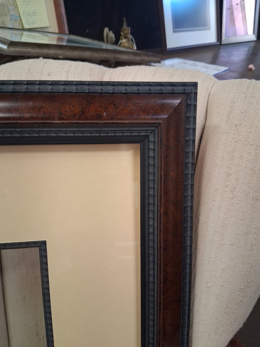 BURLED LOOK FRAME WITH BLACK BEADED TRIM