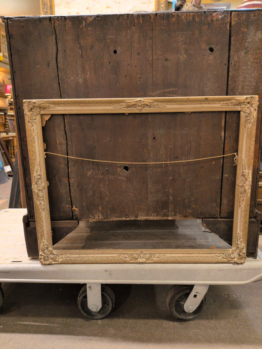 MEDIUM ORNATE WHITE WASHED GOLD FRAME