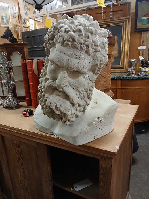 LARGE CAST  PLASTER BUST OF HERCULES