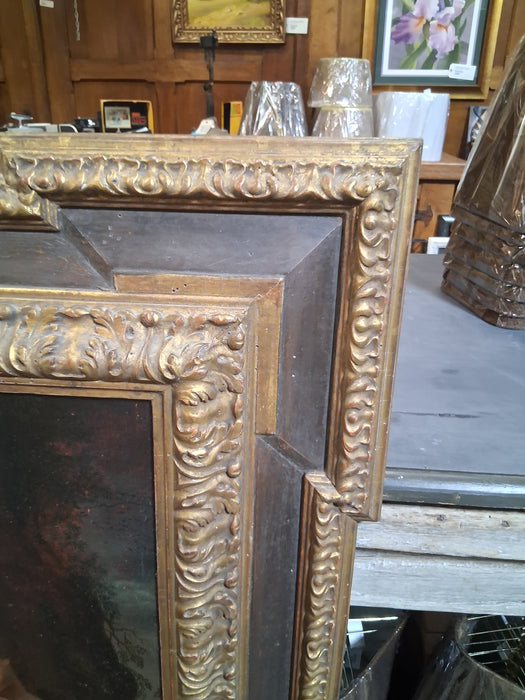 LARGE FRAMED 18TH CENTURY RELIGIOUS OIL PAINTING WITH CHERUB