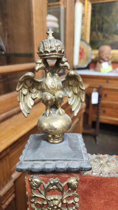 SET OF EAGLE FINIAL BARLEY TWIST ARM CHAIRS WITH OTTMANS