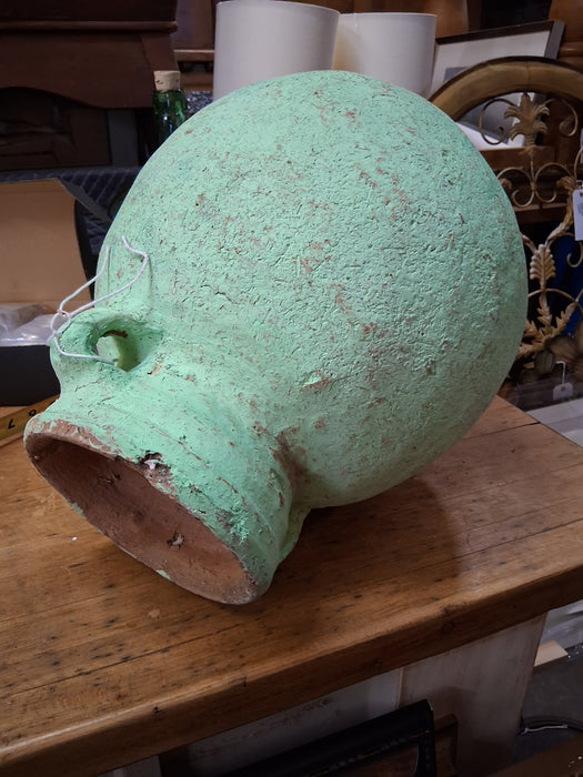 GREEN EARTHENWARE VESSEL