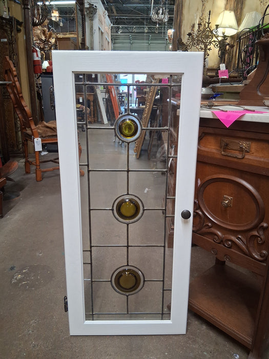 SET OF 5 TALL LEADED GLASS DOORS WITH RONDELS