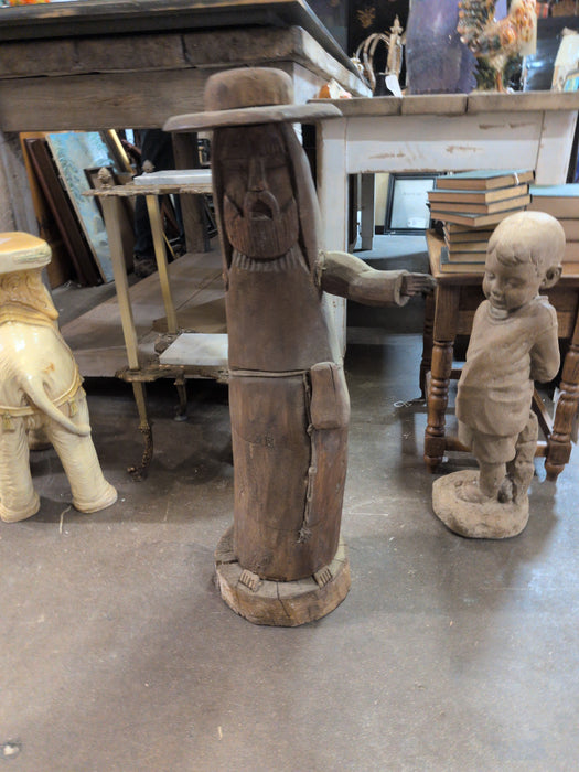TALL RUSTIC CARVED WOOD FRIAR