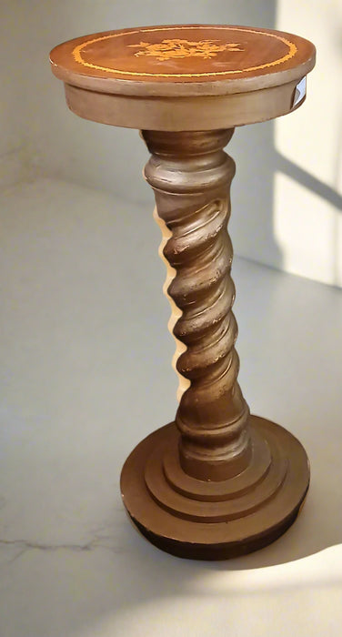 BARLEY TWIST PEDESTAL WITH INLAY