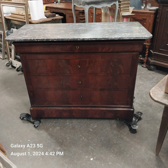 SAINT ANNE MARBLE TOP LOUIS PHILIPE 19TH CENTURY CHEST