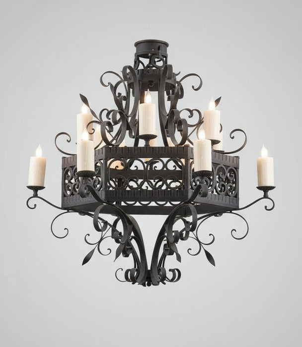 HUGE WROUGHT IRON CHANDELIER