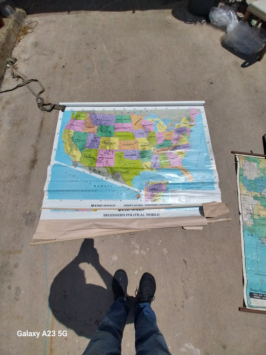 WALL MAP OF THE USA AND A  POLITICAL WALL MAP OF THE WORLD