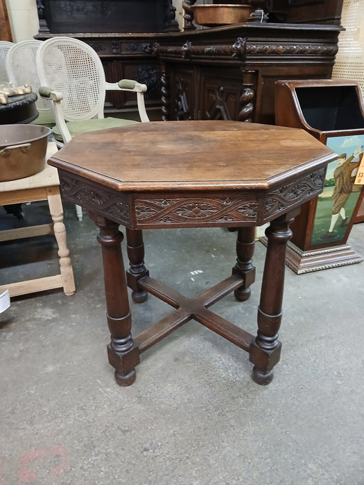 NEO RENAISSANCE OCTAGON OAK OCCASIONAL TABLE