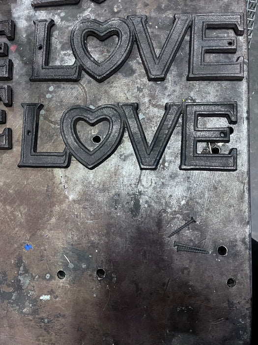 CAST IRON LOVE PLAQUE