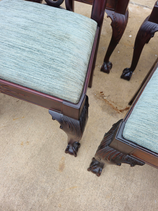 SET OF 8 MAHOGANY CHIPPENDALE DINING CHAIRS