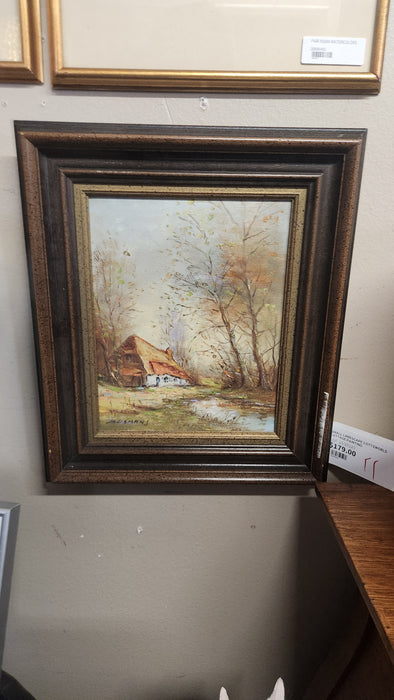SMALL LANDSCAPE COTTSWORLD COTTAGE PAINTING