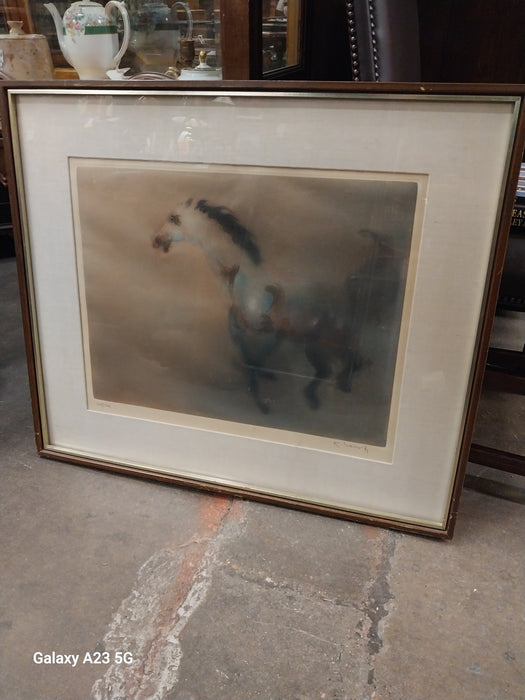 PASTEL PRINT OF A HORSE-SIGNED AND NUMBERED