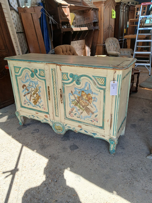 ANTIQUE PAINTED TWO-DOOR SERVER