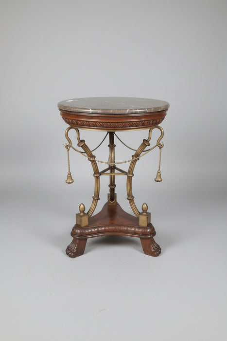 THEODORE ALEXANDER MARBLE TOP SIDE TABLE