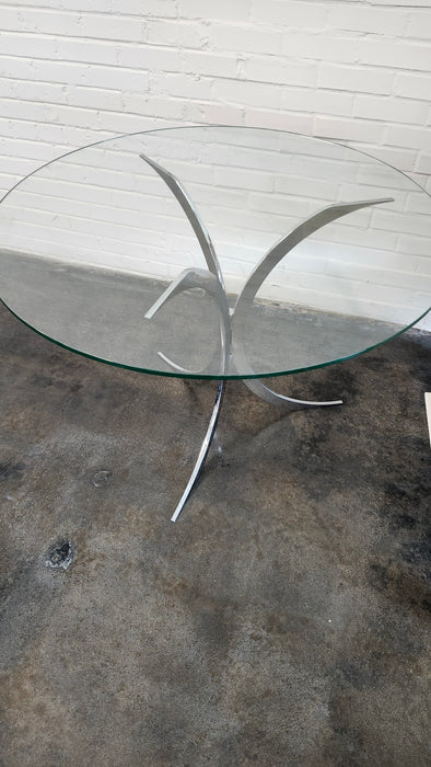 GLASS AND CHROME TABLE